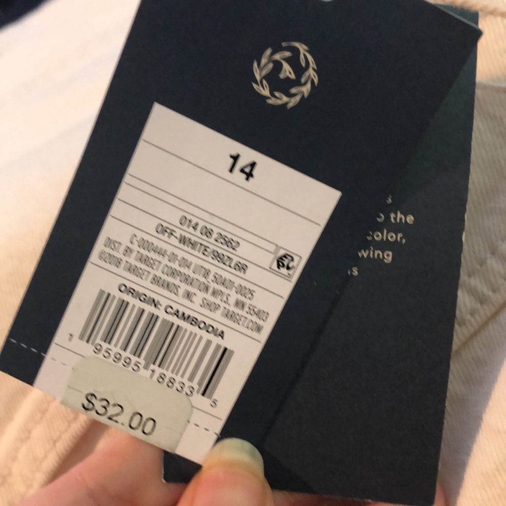 Universal Thread Off White Vintage Straight Size 14 Jeans Raw Hem NEW - Picture 3 of 7
